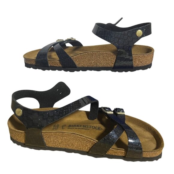 Birkenstock Shoes - Birkenstock Kumba Sandals in Magic Black Snake Unisex Womens US 9 EU 40 Mens 7